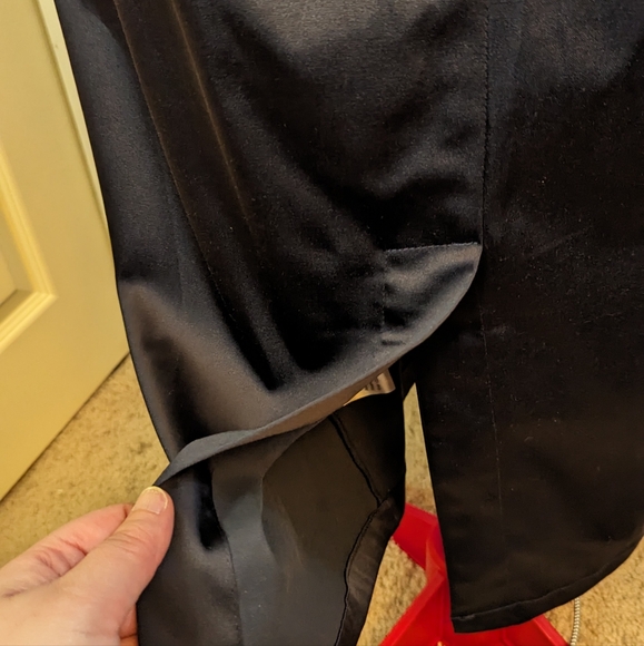 Bettie Page sz16 navy & cream retro style stretch wiggle dress EUC - Picture 8 of 8